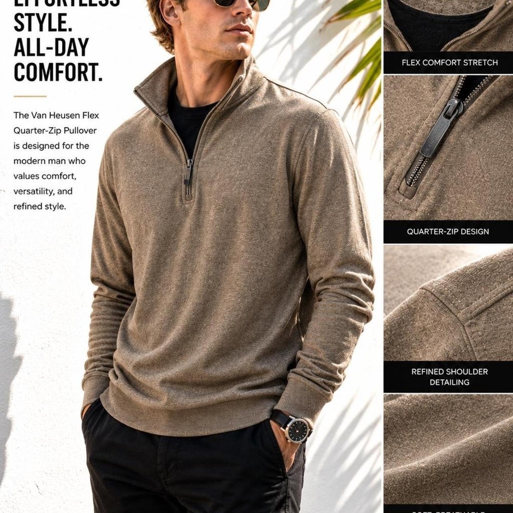 Van Heusen Flex Quarter-Zip Pullover